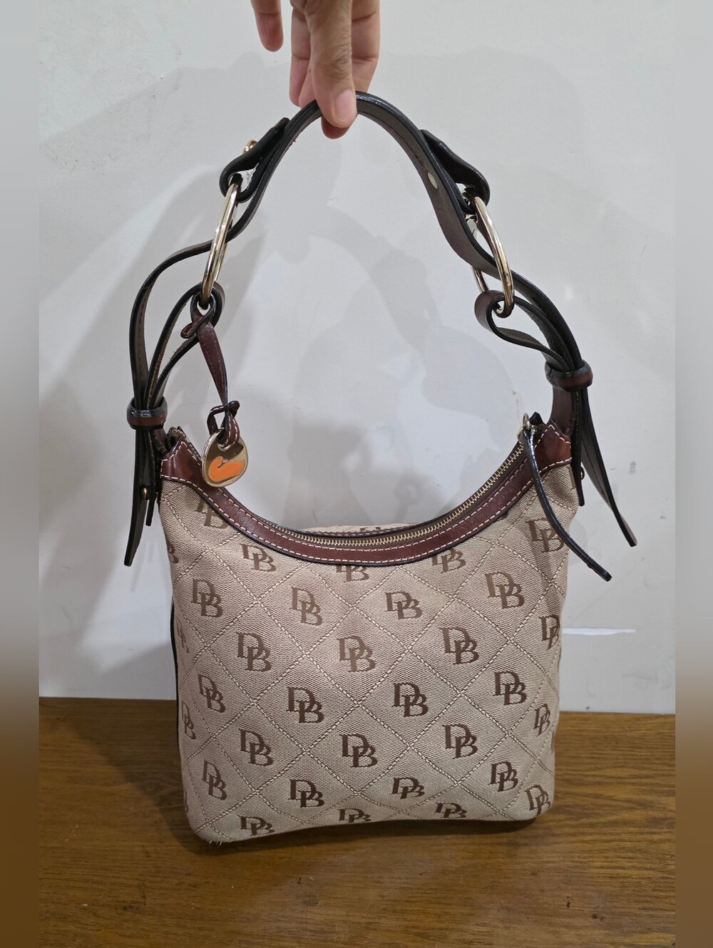 Dooney and bourke Signature Jacquard Brown/ Beige Shoulder Bag